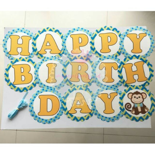 Bunting Flag / Banner Happy Birthday Safari / Animal / Monyet /Monkey