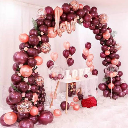 Balon Latex / Lateks Metalik 12 inch Warna Wine Red / Burgundy