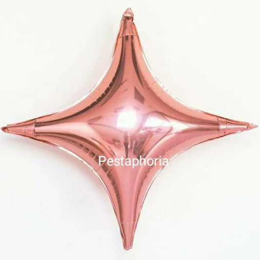 Balon Bintang / Star Segi Empat Size 60 cm ( 24 inch ) Warna Rose Gold