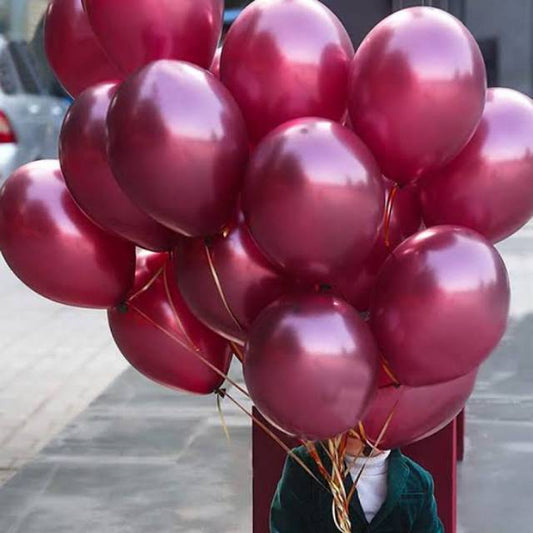 Balon Latex / Lateks Metalik 12 inch Warna Wine Red / Burgundy