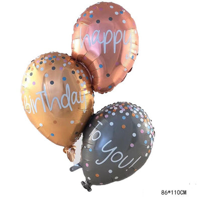 Balon Foil Happy Birthday Cake Lilin / Gift Stacker Jumbo / Bulat Make A Wish / Triple Balon Sambung