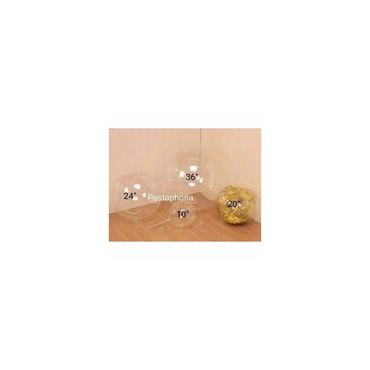 Balon PVC Transparan Size 24 ( 60 cm ) / Transparent Bobo Bubble Balloon Size 24 ( 60 cm )