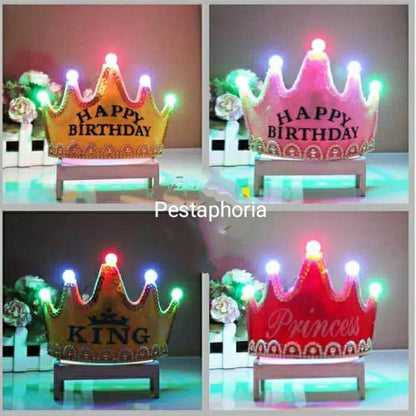 Mahkota LED/Crown LED Happy Birthday/Mahkota King/Princess