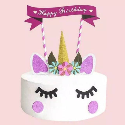 Set Hiasan Kue Unicorn / Cake Topper Set Unicorn Eyelash