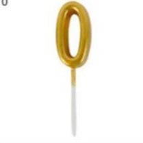 Lilin Angka Ulang Tahun Ultah / Birthday Numeric Candle / Birthday Number Candle Warna Gold Metalik