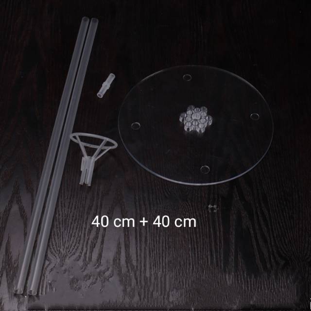 Stik Balon Transparan Set u/ Hiasan Meja / Table Base Balloon Stick Set 80 cm