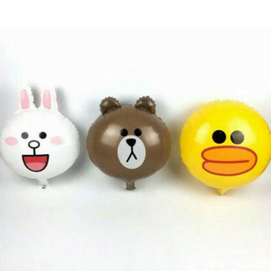 Balon Foil Line Cony Head, Sally Head , Brown Head Size Size 45 cm
