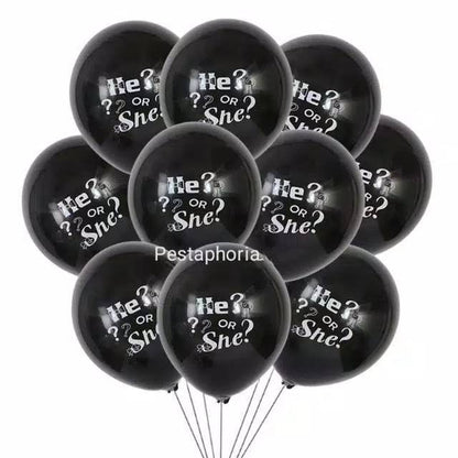 1 set isi 10 pcs Balon Latex Baby Shower Girl or Boy / He or She Set Size 10 inch