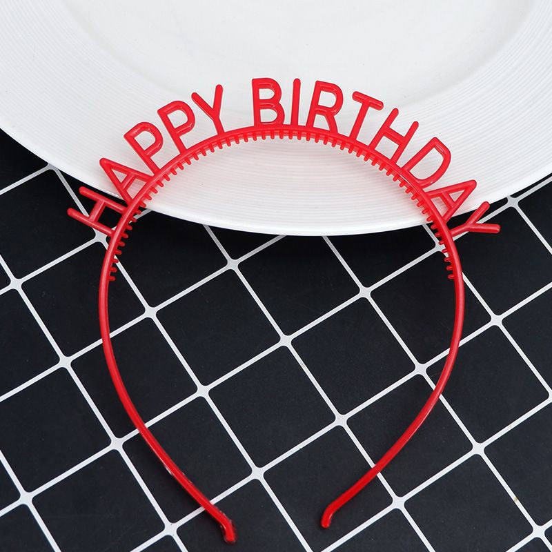 Bando Plastik / Headband Tulisan Happy Birthday
