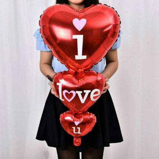 Balon Foil Triple Love Jumbo Size 96 x 50 cm