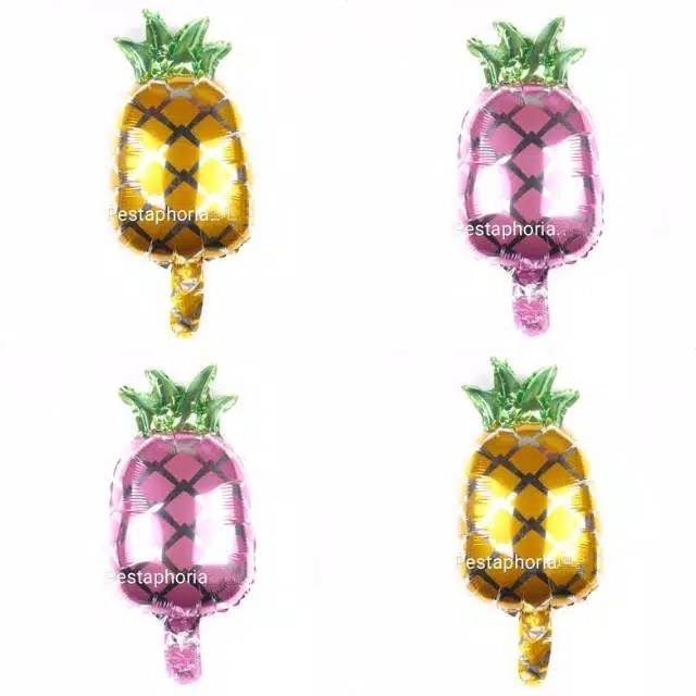 Balon Foil Nanas / Pineapple Gold Pink Mini