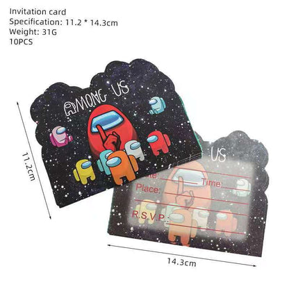 10 pcs Undangan Ulang Tahun / Invitation Birthday Card Karakter/Kartun