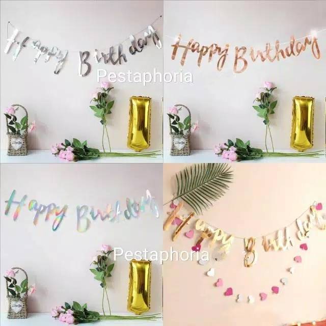 Banner HBD Happy Birthday Latin Laser Cut Sambung