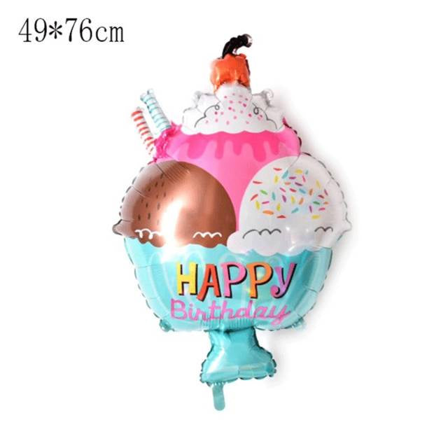 Balon Foil Donat, Hamburger, Ice Cream Jumbo / Donut Bite, Burger, Ice Scoop / Es Krim