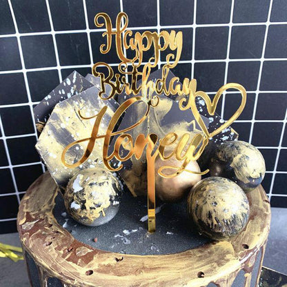 Cake Topper Acrylic / Topper Kue Akrilik Happy Valentine Day / Happy Birthday / HBD