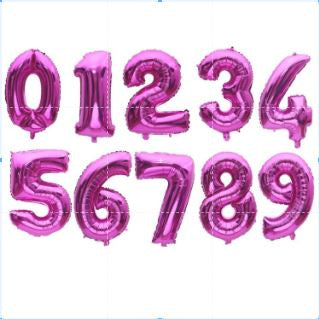 Balon Foil Angka Polos Jumbo 75 cm Warna Pink