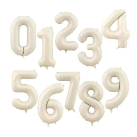 Balon Foil Angka Jumbo Cream 100 cm / 40 inch