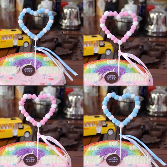Cake Topper / Topper Kue Pompom Bentuk Hati / Love