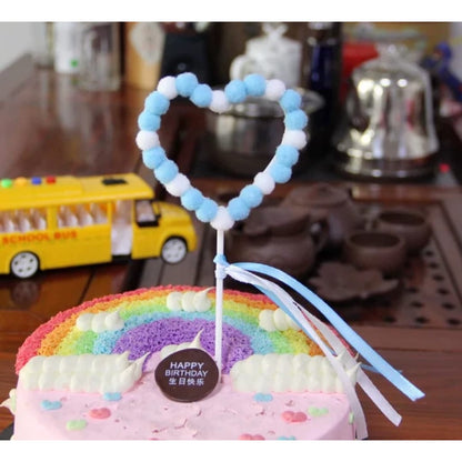 Cake Topper / Topper Kue Pompom Bentuk Hati / Love
