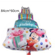 Balon Foil HBD Happy Birthday Cake Mickey Minnie Double Side Size 84cm