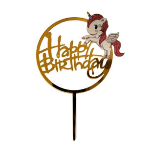 Cake Topper Acrylic / Akrilik Happy Birthday One & Unicorn/ Ariel Mermaid /Captain America / Rainbow