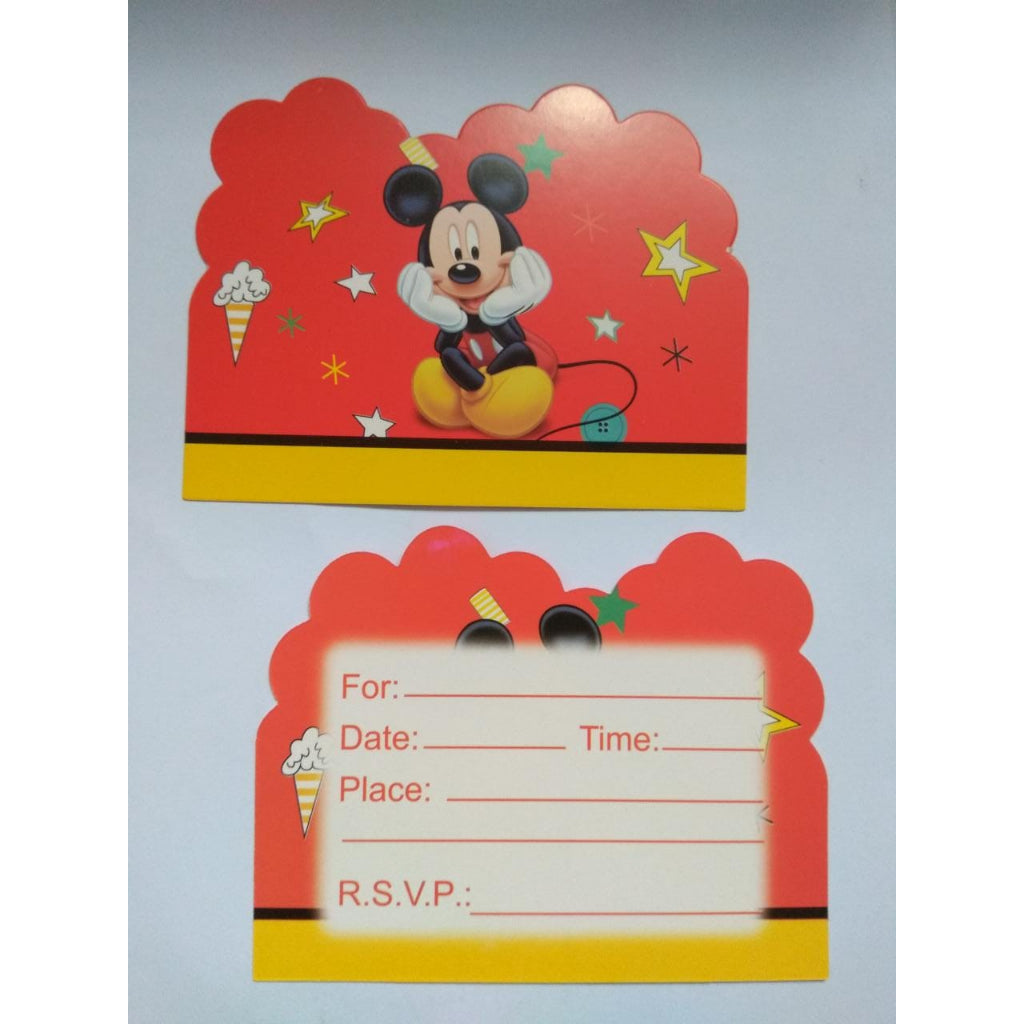 10 pcs Undangan Ulang Tahun / Invitation Birthday Card Karakter/Kartun