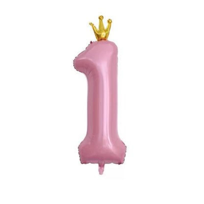 Balon Foil Angka Crown Jumbo Size 100 cm