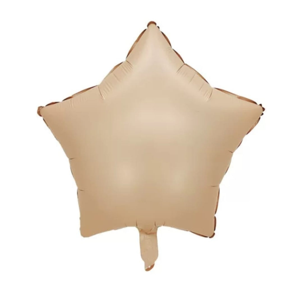 Balon Foil Hati/Love, Star/Bintang, Round/Bulat Satin Matte Size 45 cm Warna Caramel, Cream, Coffee