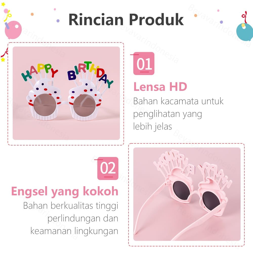 Kacamata Plastik Happy Birthday / Aksesoris Pesta / Party Glasses HBD