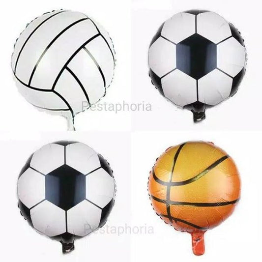 Balon Foil Bola Basket / Basketball & Bola Sepak Bola / Soccer / Volley / Kasti Size 45 cm