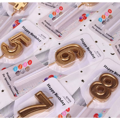 Lilin Angka Ulang Tahun Ultah Jumbo Besar / Birthday Numeric Candle Warna Gold