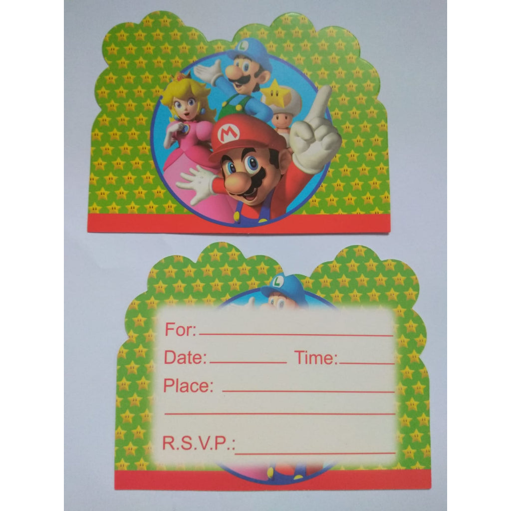 10 pcs Undangan Ulang Tahun / Invitation Birthday Card Karakter/Kartun