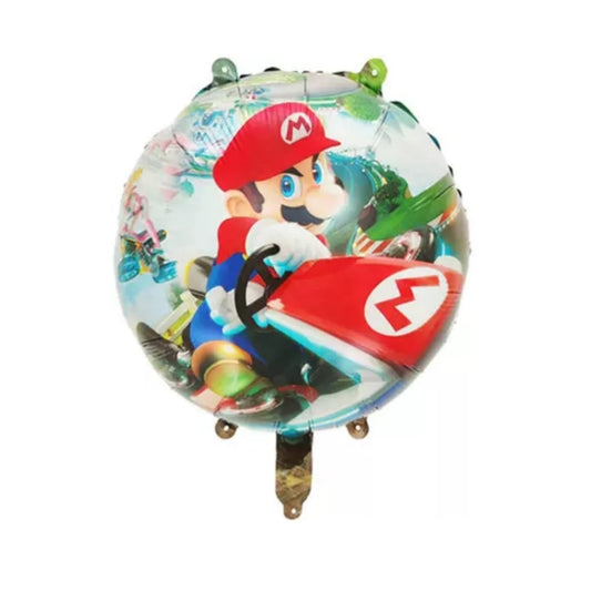 Balon Foil Bulat Mario Kart Size 45 cm