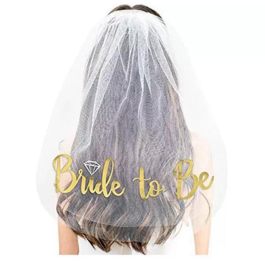 Veil / Kerudung Sirkam Tulisan Bride To Be u/ Bridal Shower