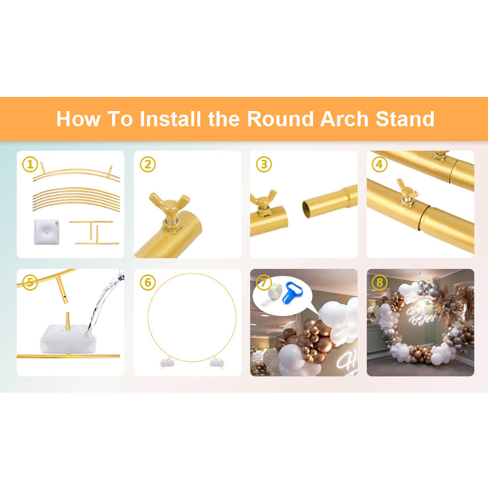 Round Balloon Arch Kit / Circle Balloon Arch Stand Diameter 2m / Stand Balon Bahan Besi Bentuk Lingkaran 2 meter