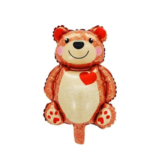 Balon Foil Sitting Bear Heart Size Mini