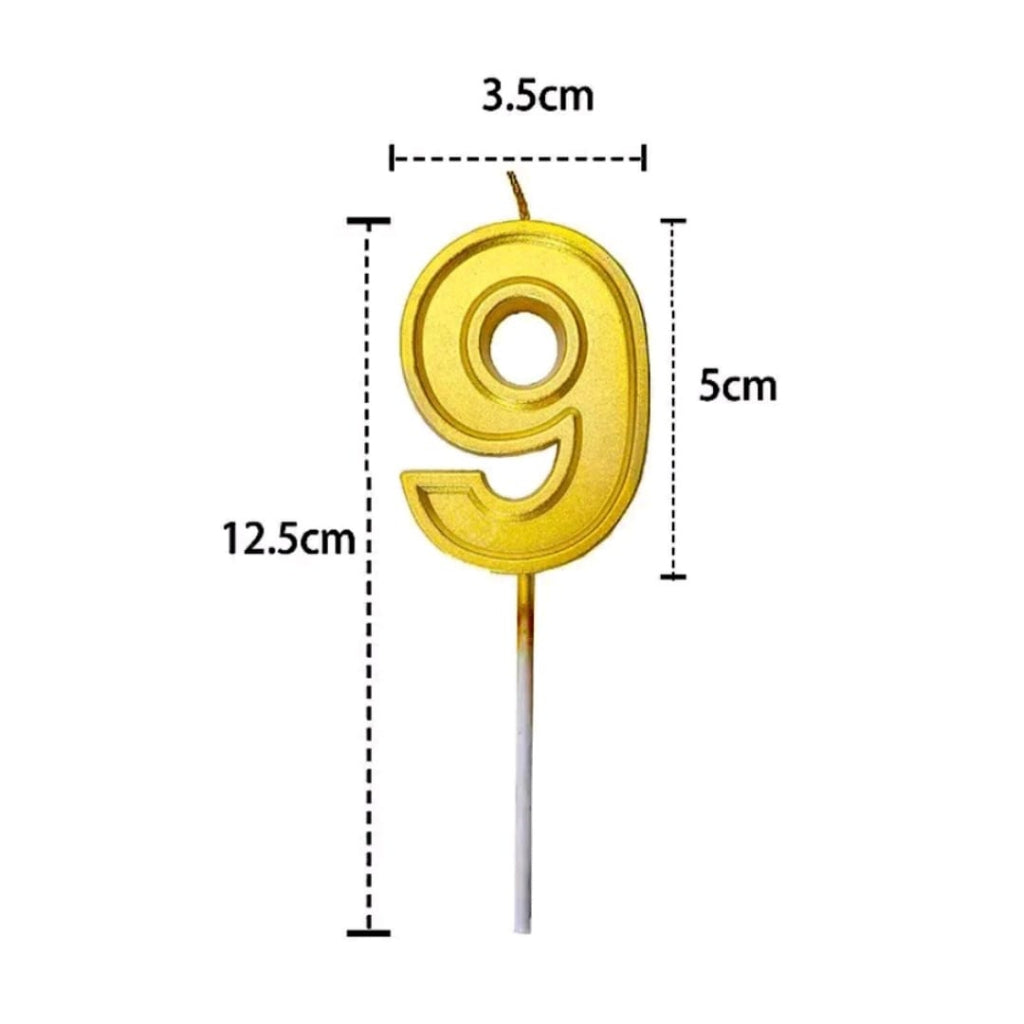 Lilin Angka Ulang Tahun Ultah Jumbo Besar / Birthday Numeric Candle Warna Gold