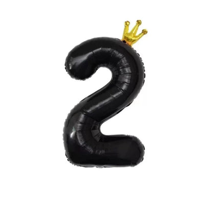 Balon Foil Angka Crown Jumbo Size 100 cm