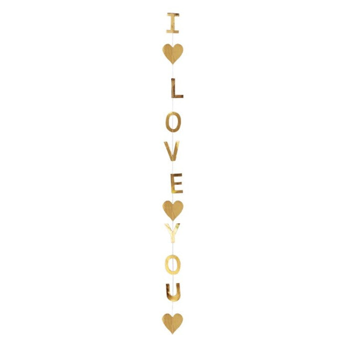 Bunting Flag / Banner I Love You Metalik