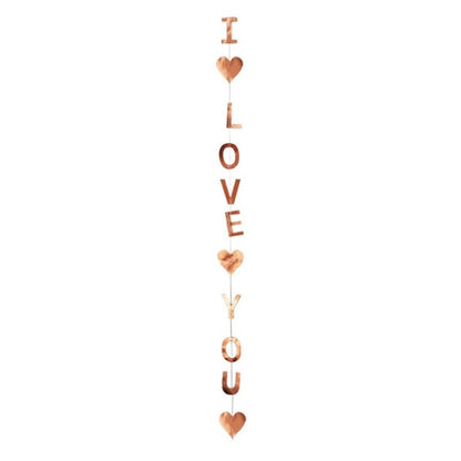 Bunting Flag / Banner I Love You Metalik