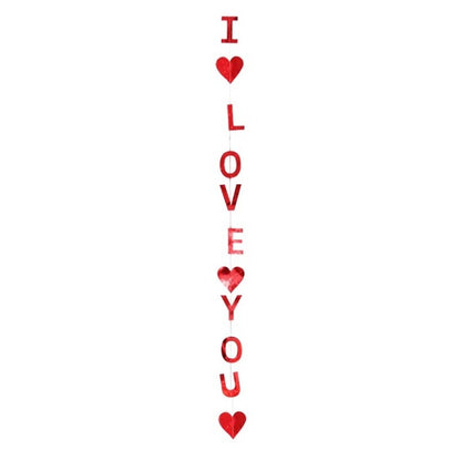Bunting Flag / Banner I Love You Metalik