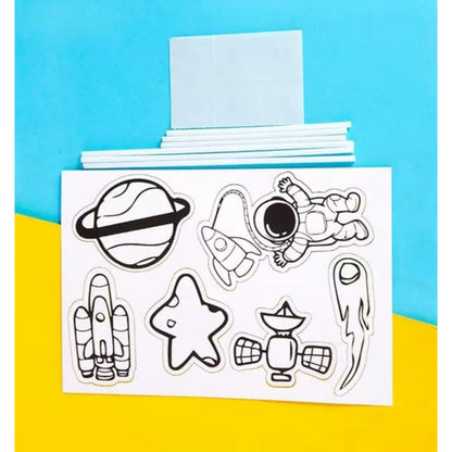 Cake Topper Astronot / Rocket / Planet / UFO Putih