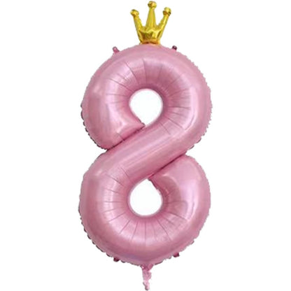 Balon Foil Angka Crown Jumbo Size 100 cm