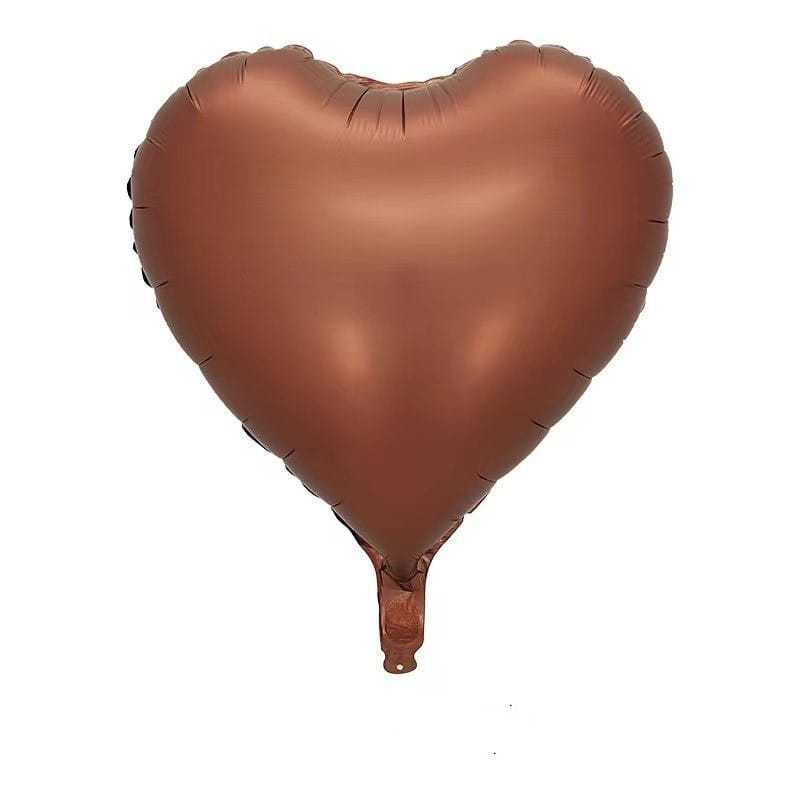 Balon Foil Hati/Love, Star/Bintang, Round/Bulat Satin Matte Size 45 cm Warna Caramel, Cream, Coffee