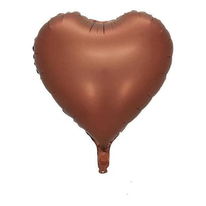 Balon Foil Hati/Love, Star/Bintang, Round/Bulat Satin Matte Size 45 cm Warna Caramel, Cream, Coffee
