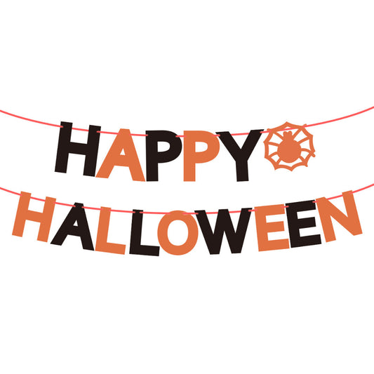 Bunting Flags / Banner Happy Halloween Model Huruf