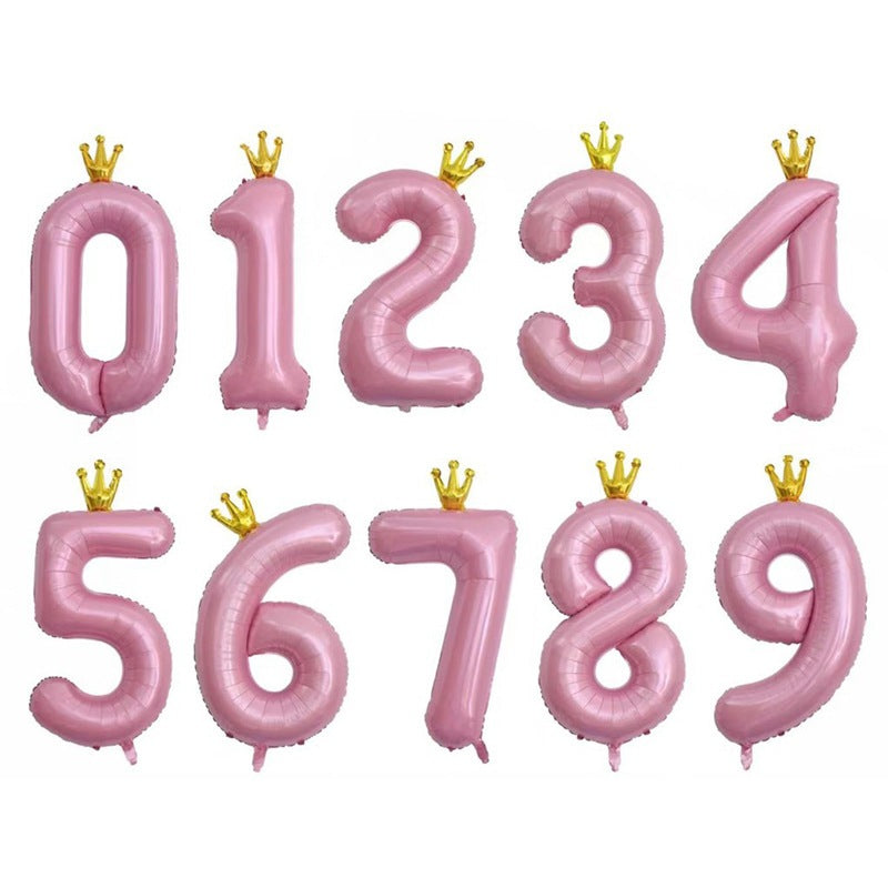 Balon Foil Angka Crown Jumbo Size 100 cm