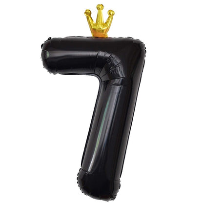 Balon Foil Angka Crown Jumbo Size 100 cm