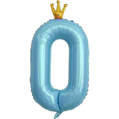 Balon Foil Angka Crown Jumbo Size 100 cm