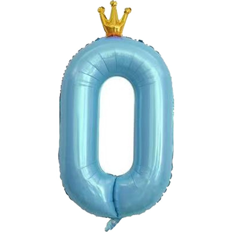 Balon Foil Angka Crown Jumbo Size 100 cm